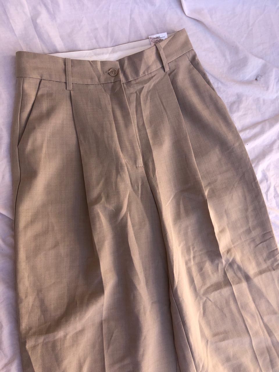 Pantalon beige clair large 