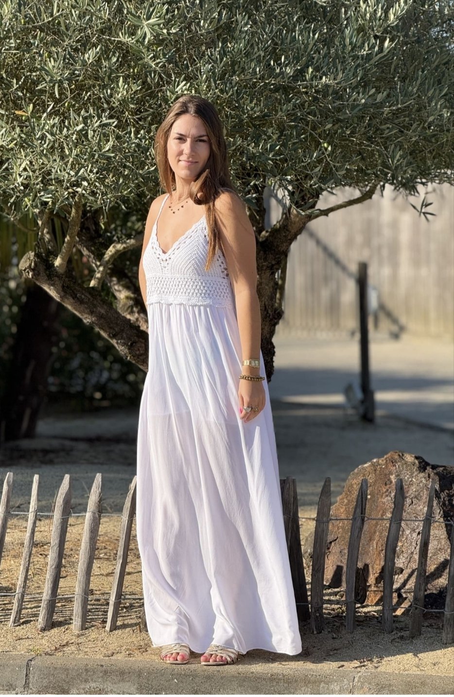 Ribe blanche en crochet 