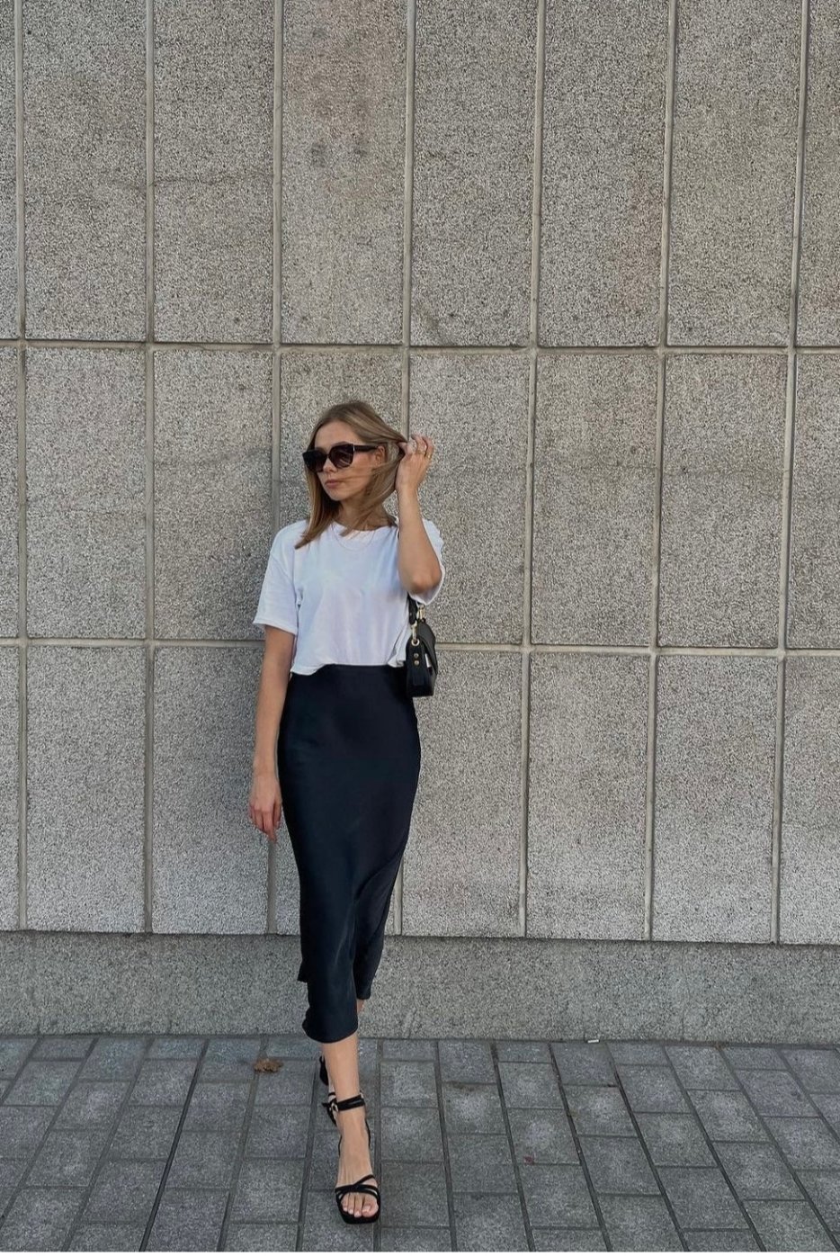 Jupe satiné Zara noir