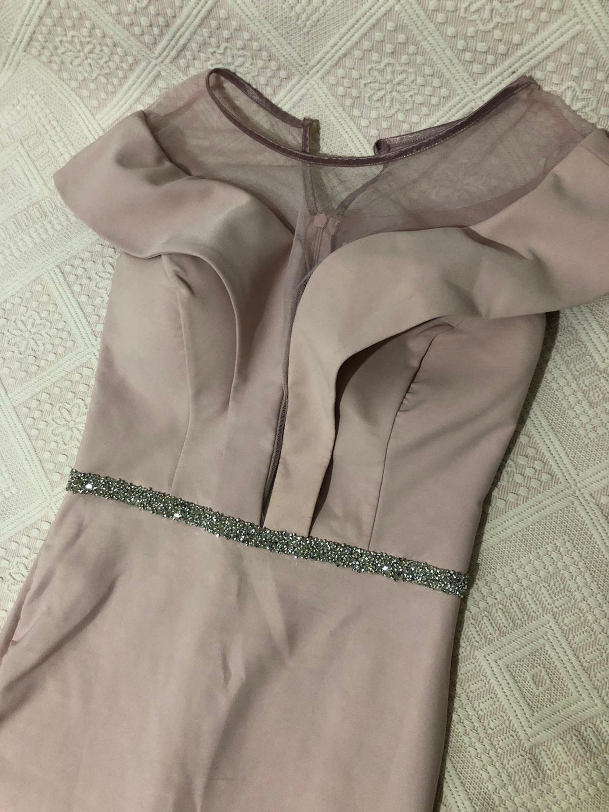 Robe soirée rose poudré 