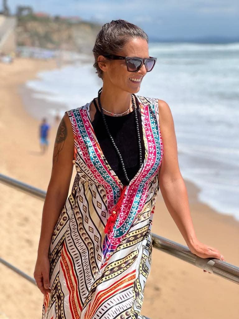 Robe longue décolletée