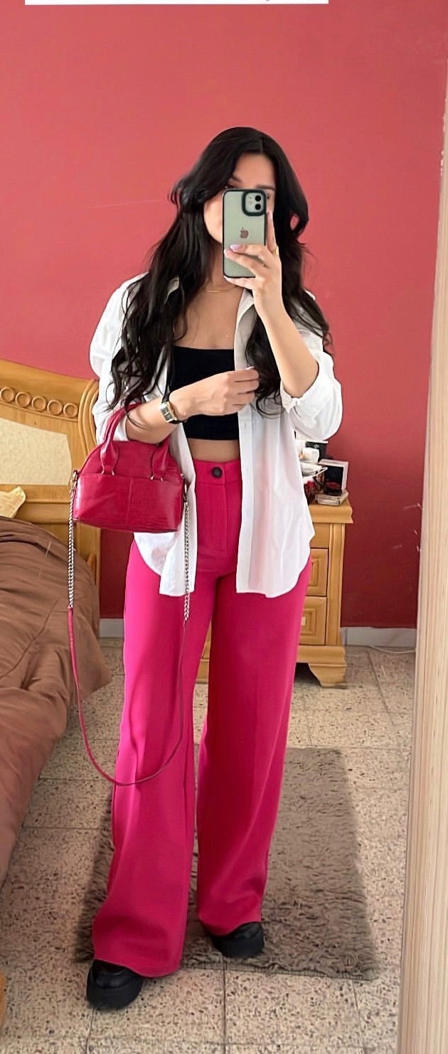 Pantalon zara rose
