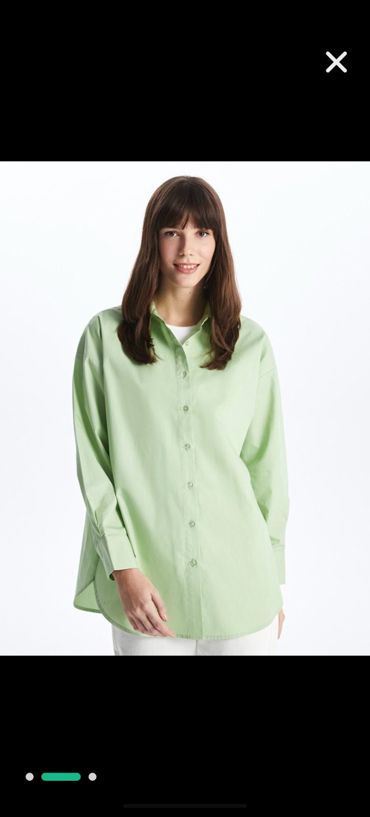 Chemise en popeline verte 