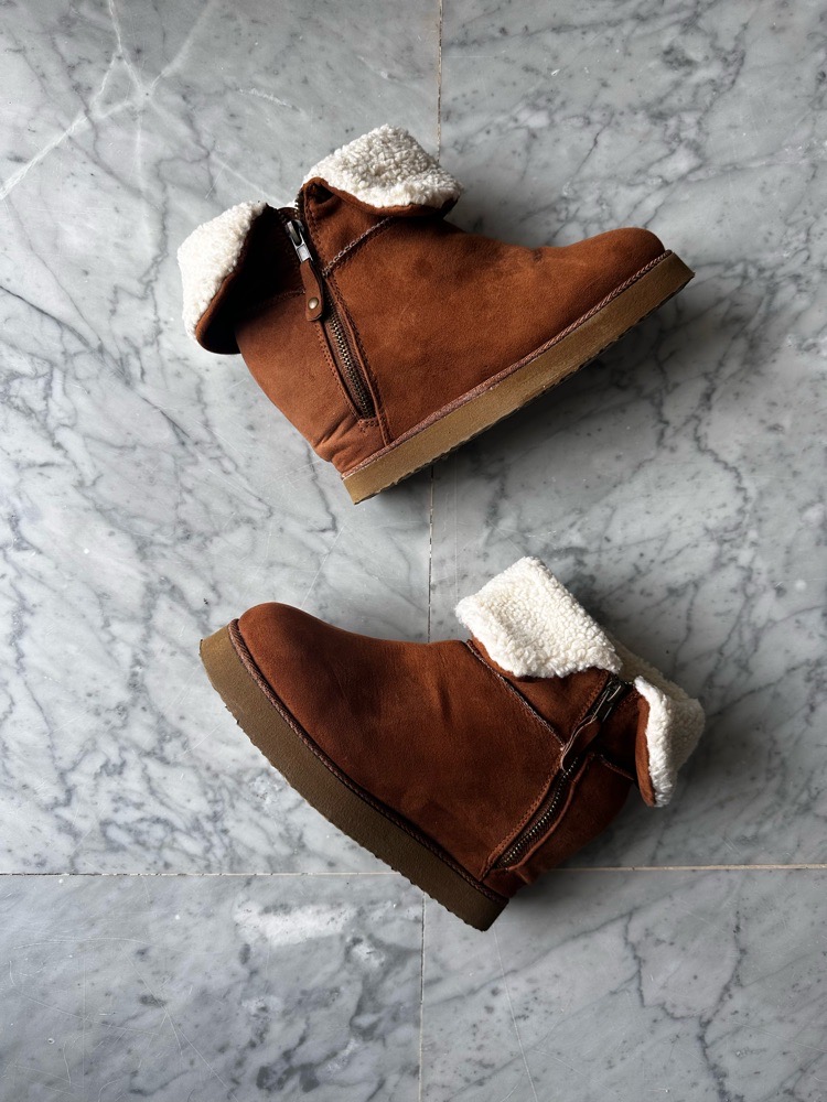 Bottines camel intérieur laine 38 (excellent etat)