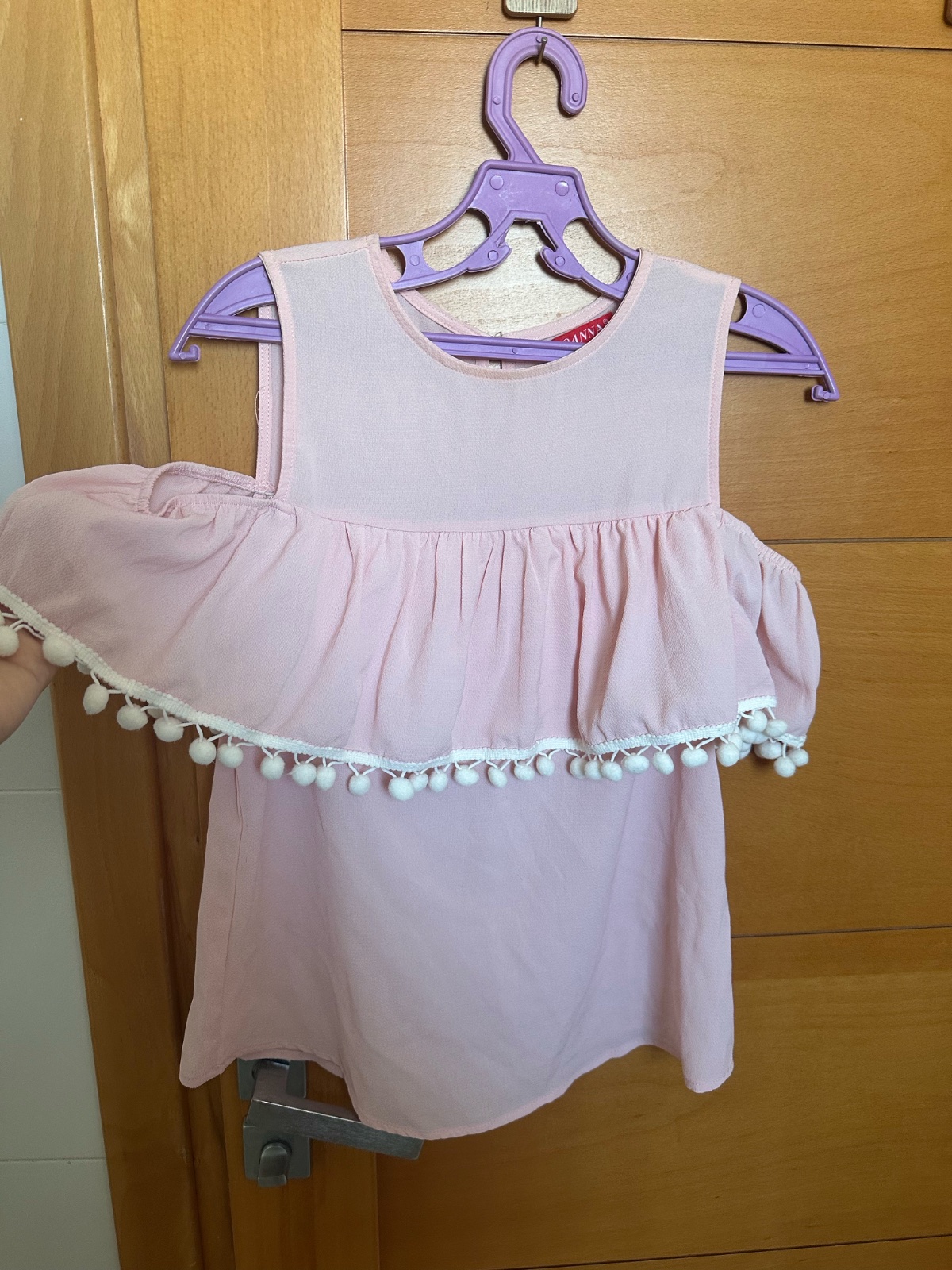 Pull rose poudré manches tombantes - taille M