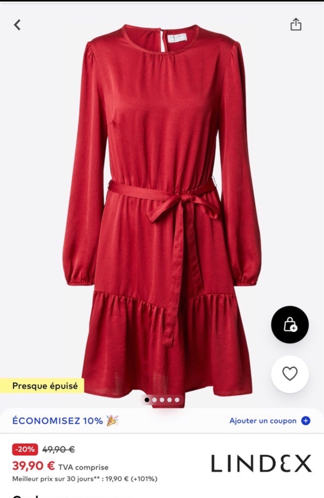Rabe rouge lindex taille M (convient a M et L)