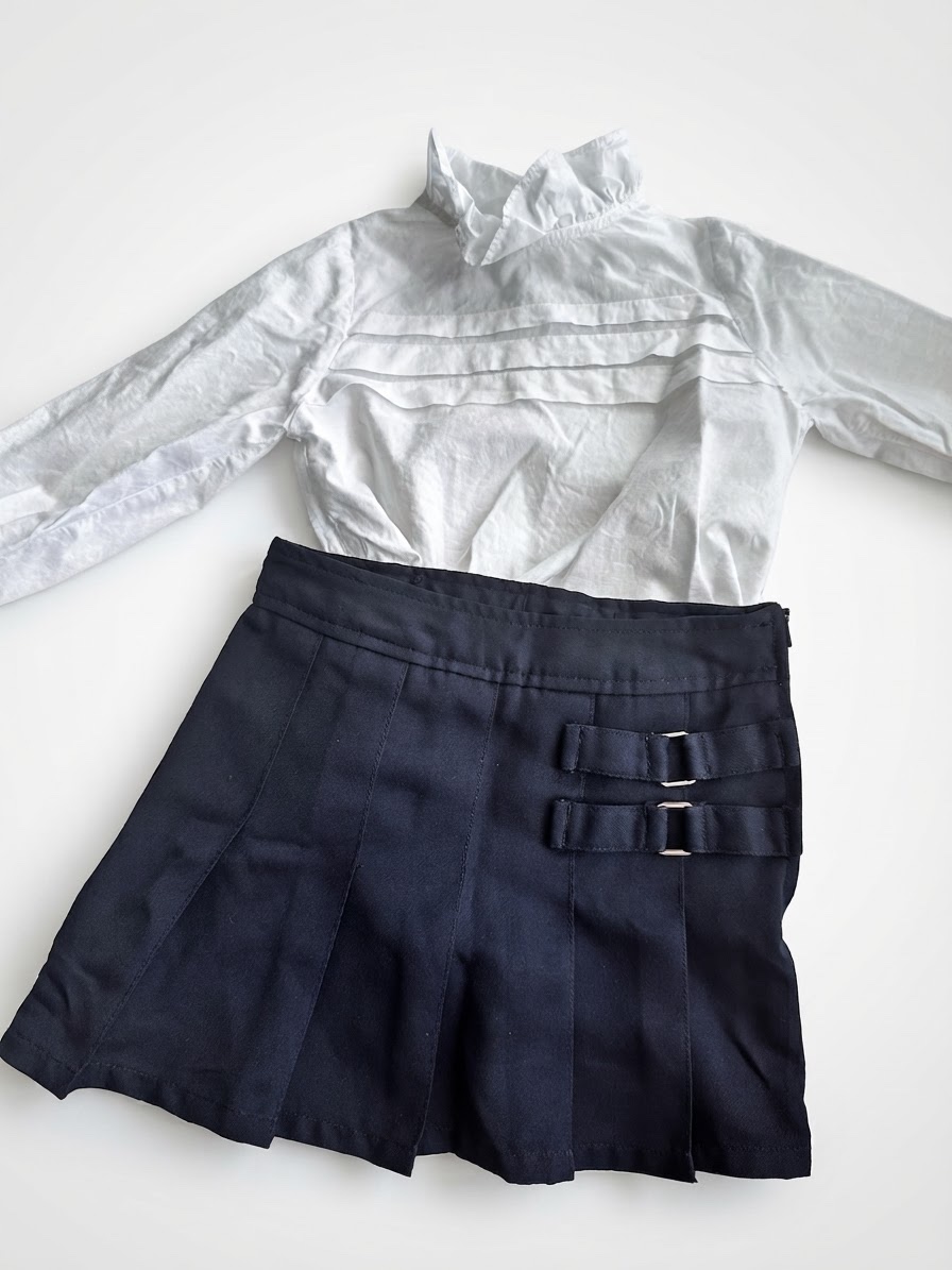 Tenue chemise + jupe short 3/4 ans