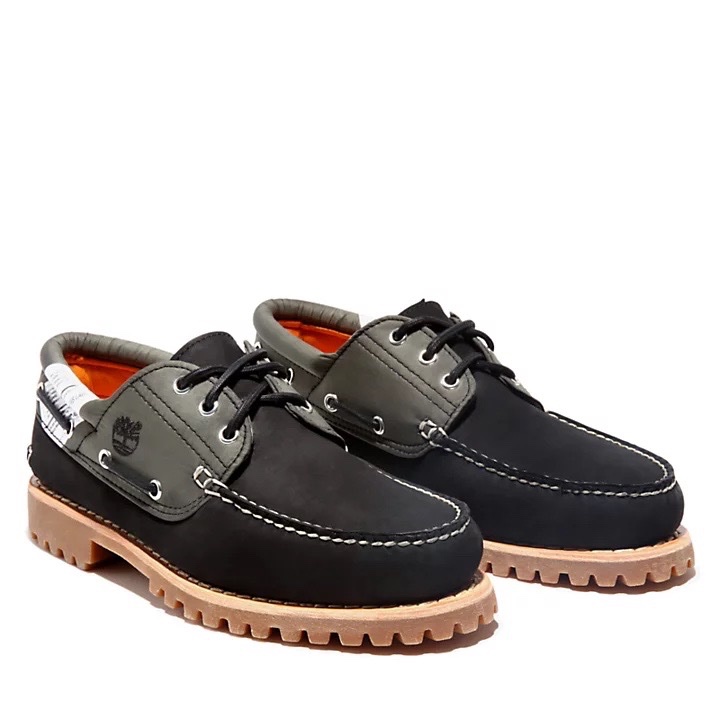 TIMBERLAND 3 EYE BOAT SHOE FOR MEN IN BLACK