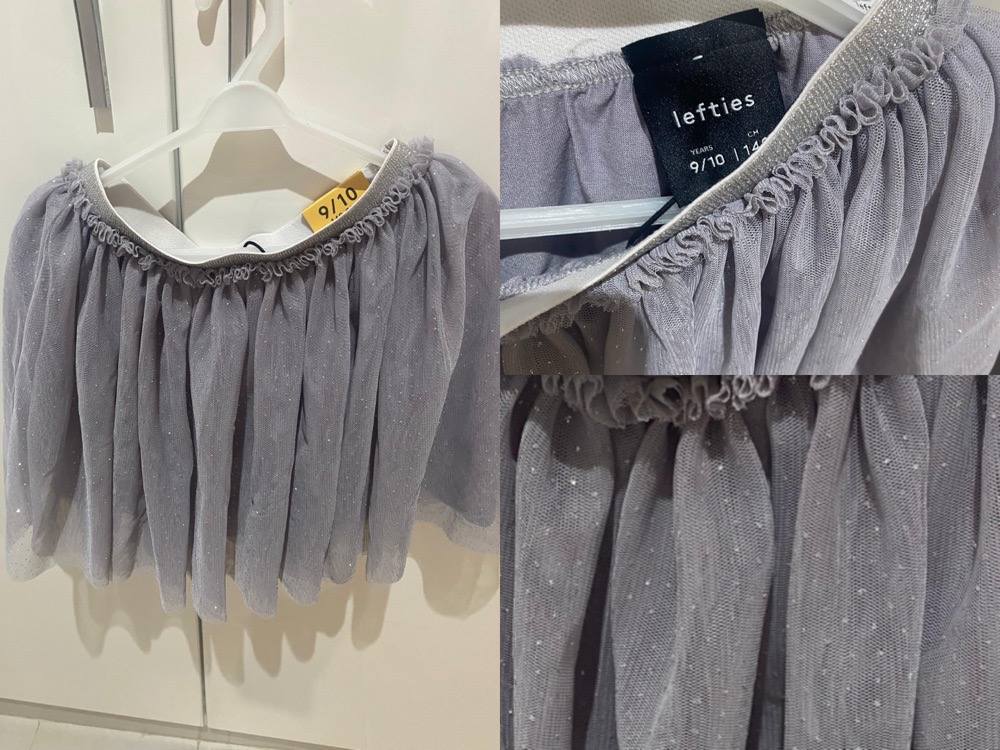 Jupe tutu grise pailletée Lefties – Taille 9/10 ans 