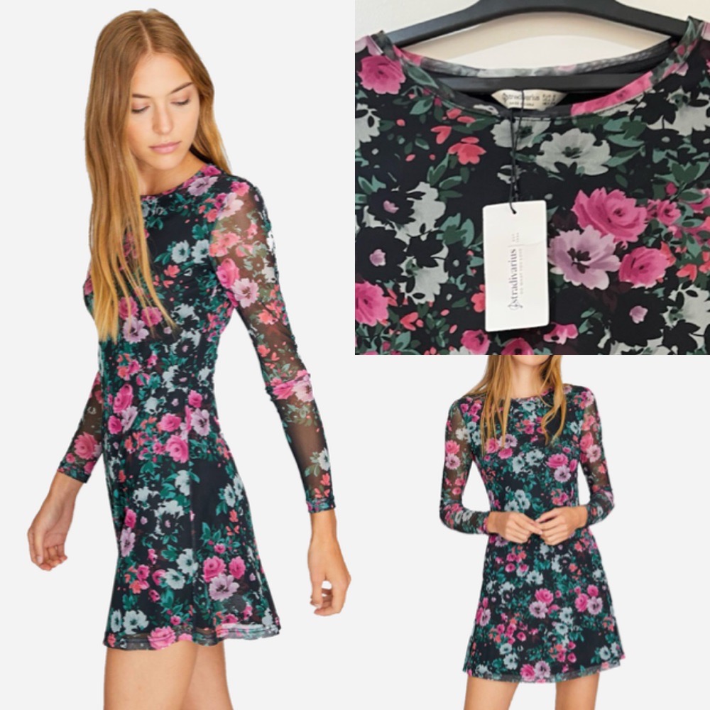 Robe courte Stradivarius fleurie – Taille S