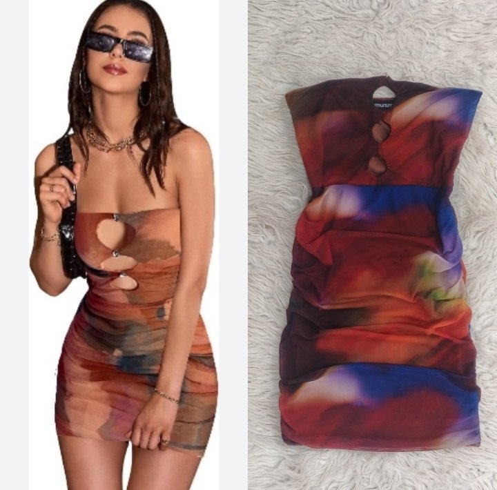 Robe multicolores taille 32 en mousseline 