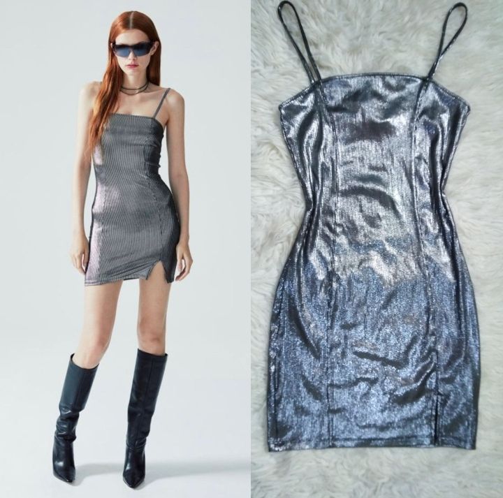 Robe argent H&M taille M 🩶