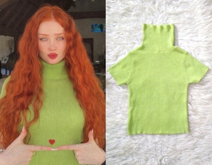 T-shirt vert pistache en laine taille 38💚 
