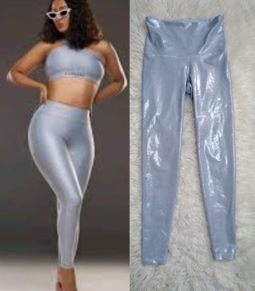 Leggings argent taille S et taille haute 