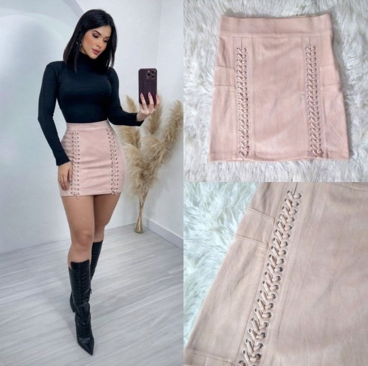 Jupe beige din taille standard 