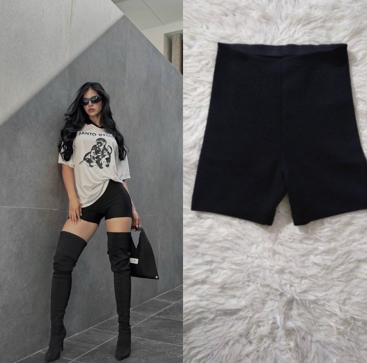 Short noir d hiver taille haute taille standard🖤
