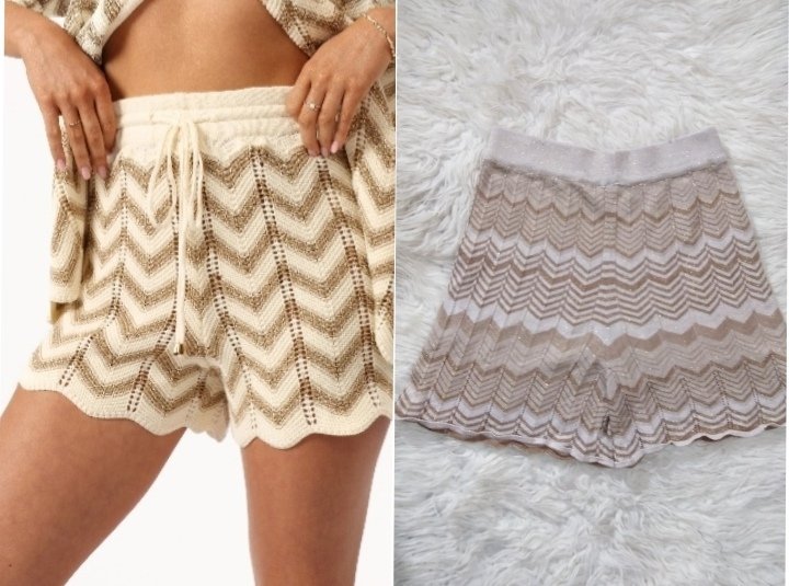 Short only taille 36 en beige et doré 