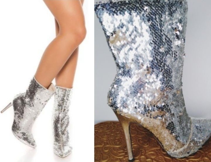 Bottines fashion nova pointure 37.5 en argent 