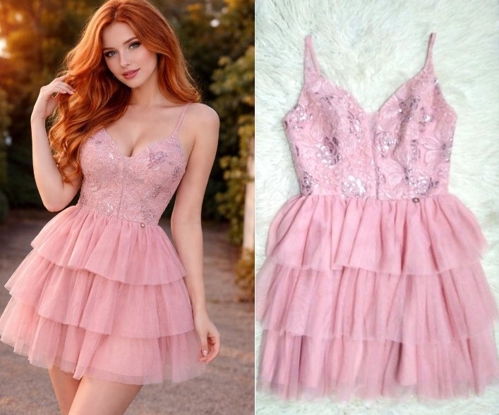 Robe barbie taille 36 et pailleté en argent 🩷🩷