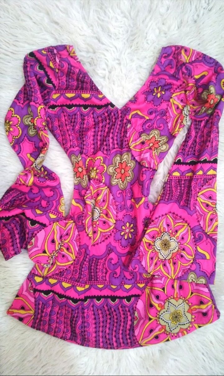 Robe fleurie en rose taille s/m