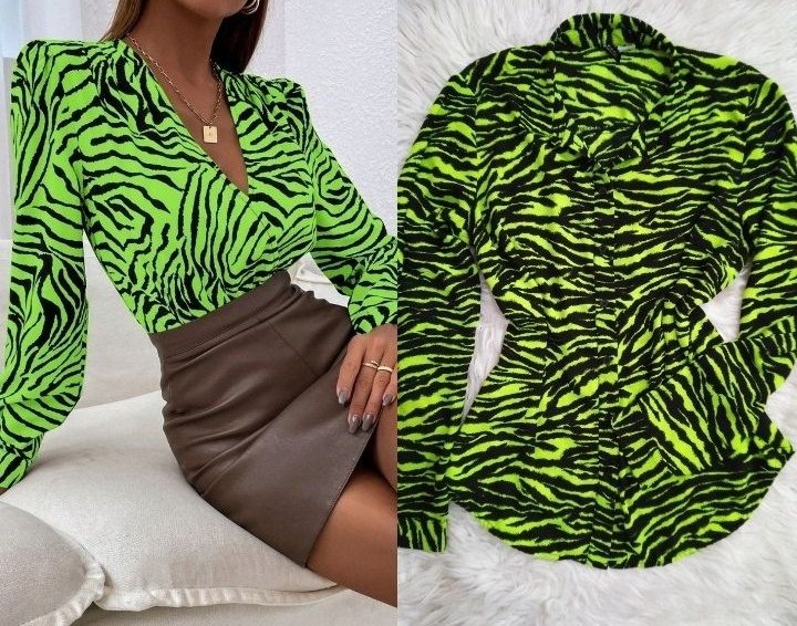 Chemise H&M vert et noir taille 36 🖤💚
