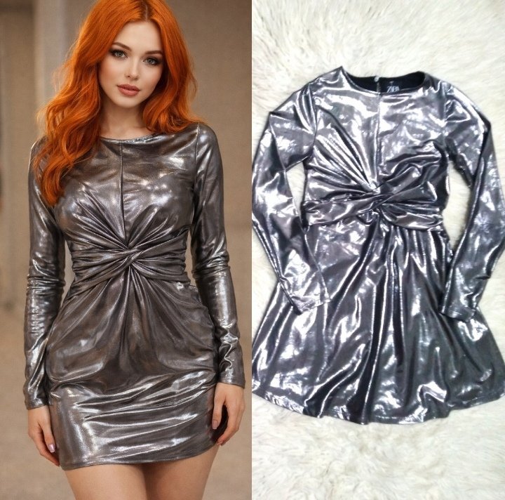 Robe argent zara taille 34🩶