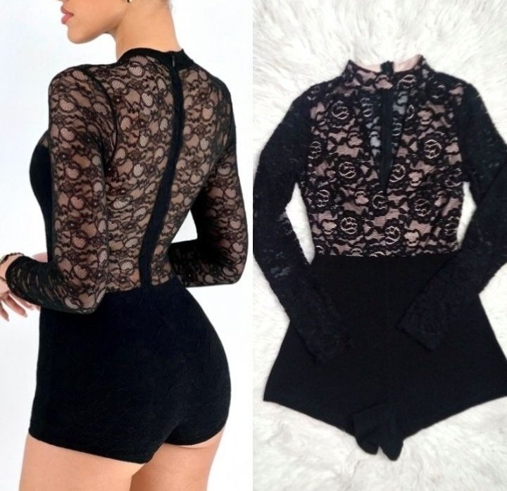 Combinaison short taille standard s/m en dentelle 
