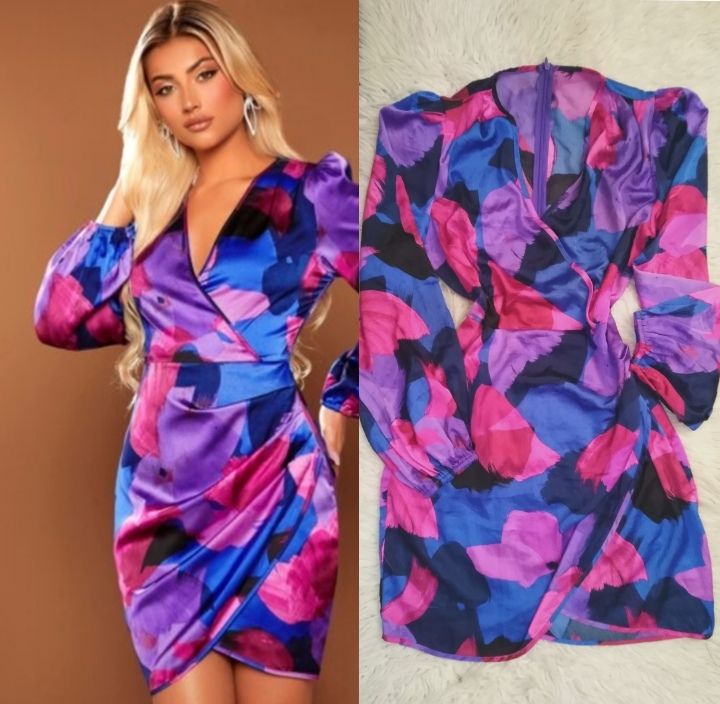Robe multicolores en satin taille 38&40