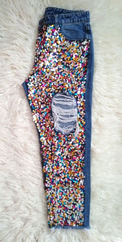 Planta-cheville jeans paillette taille 38