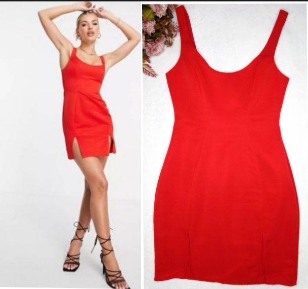 Robe droite en rouge taille xxs