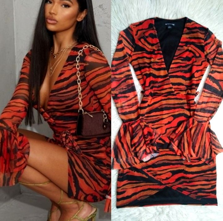 Robe zèbre orangè taille 40