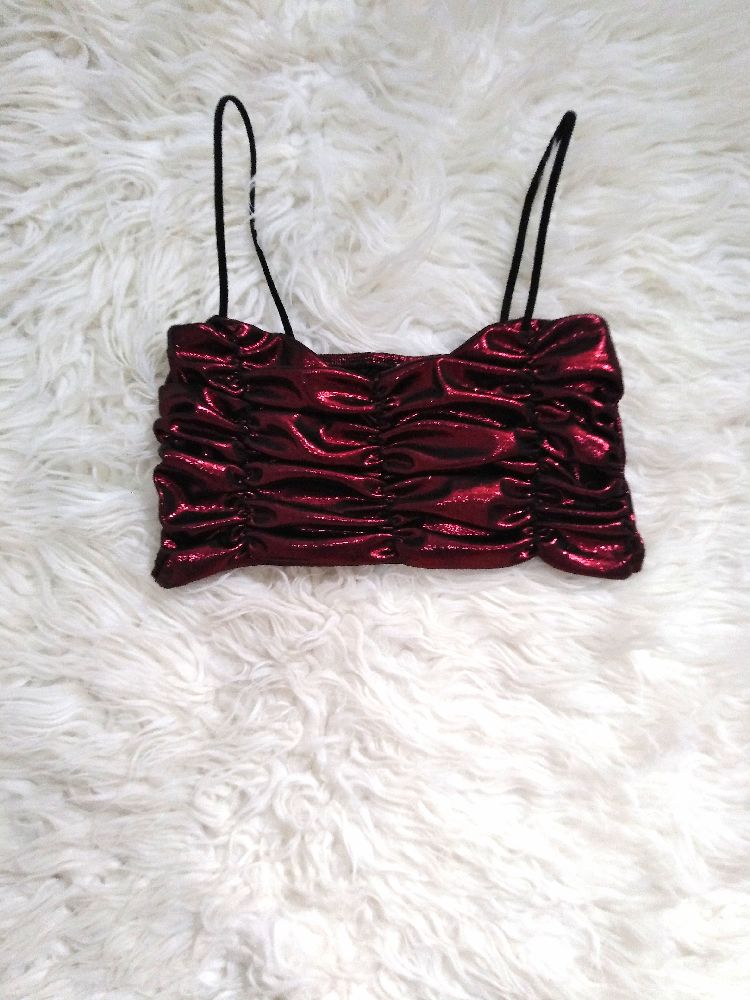 Top rouge bordeaux paillette taille unique 