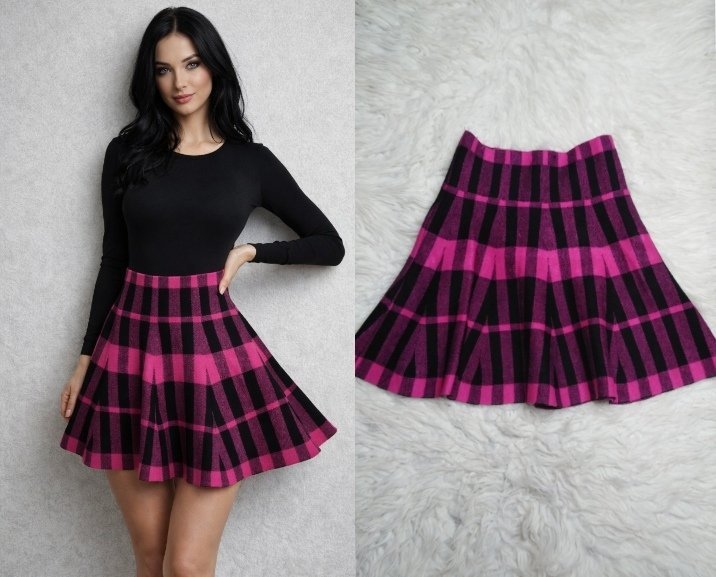 Jupe noir et rose en laine taille 40 🖤💓