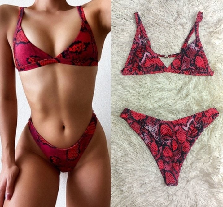 Maillot croco rouge et bordeaux s/m