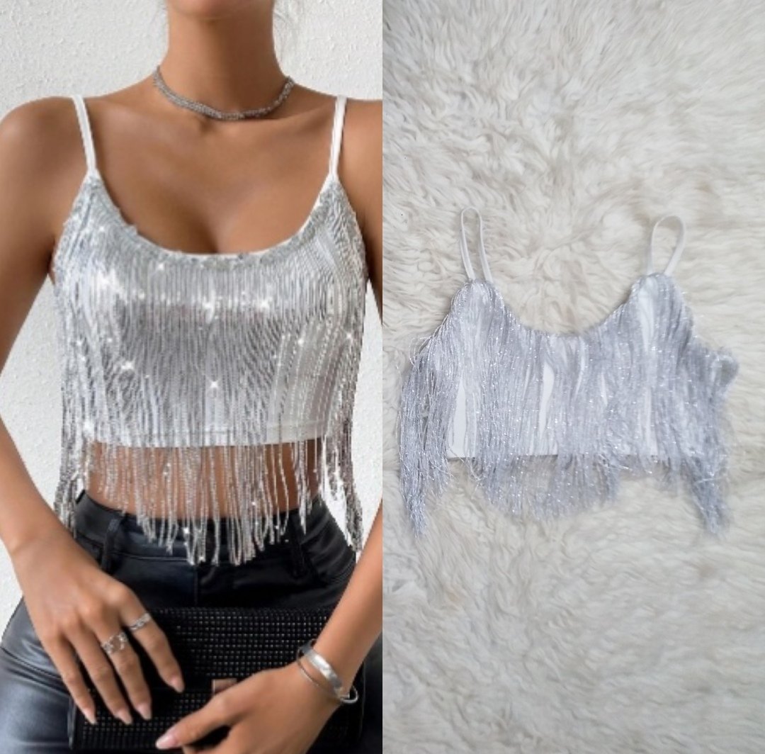 Top shein blanc et argent taille 36 💎 