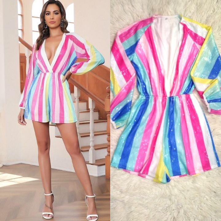 Combinaison multicolores taille 36 🩷🩵🤍