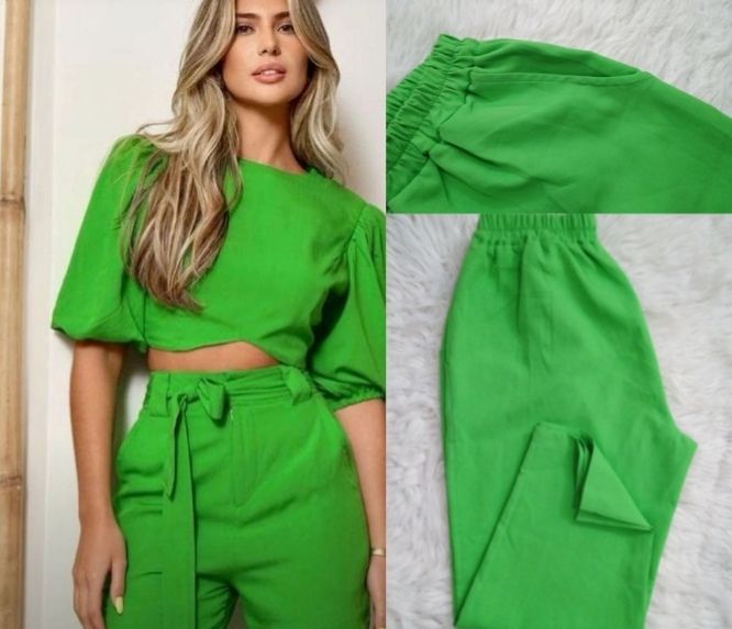 Pantalon vert oversize taille standard 