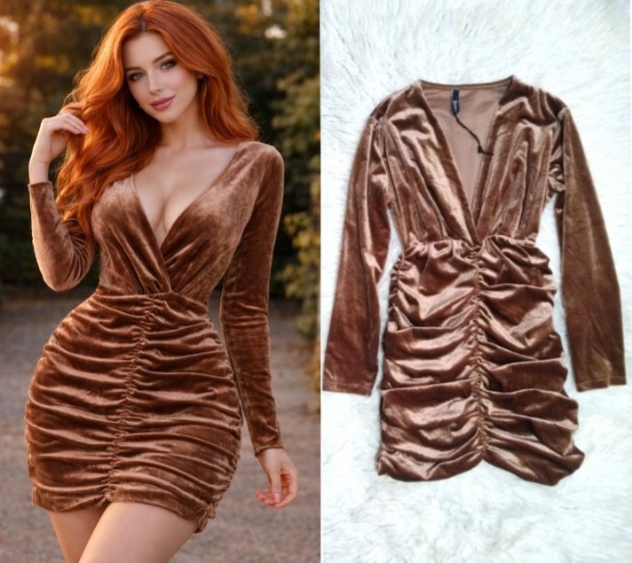 Robe sexy camel taille standard 🤎
