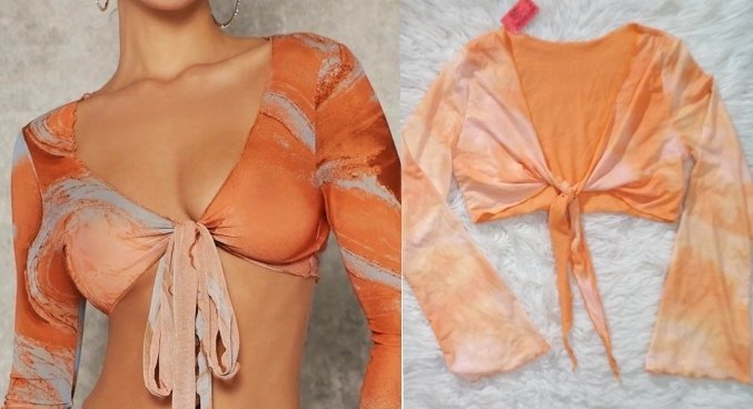 Top orange shein taille 38 en mousseline 