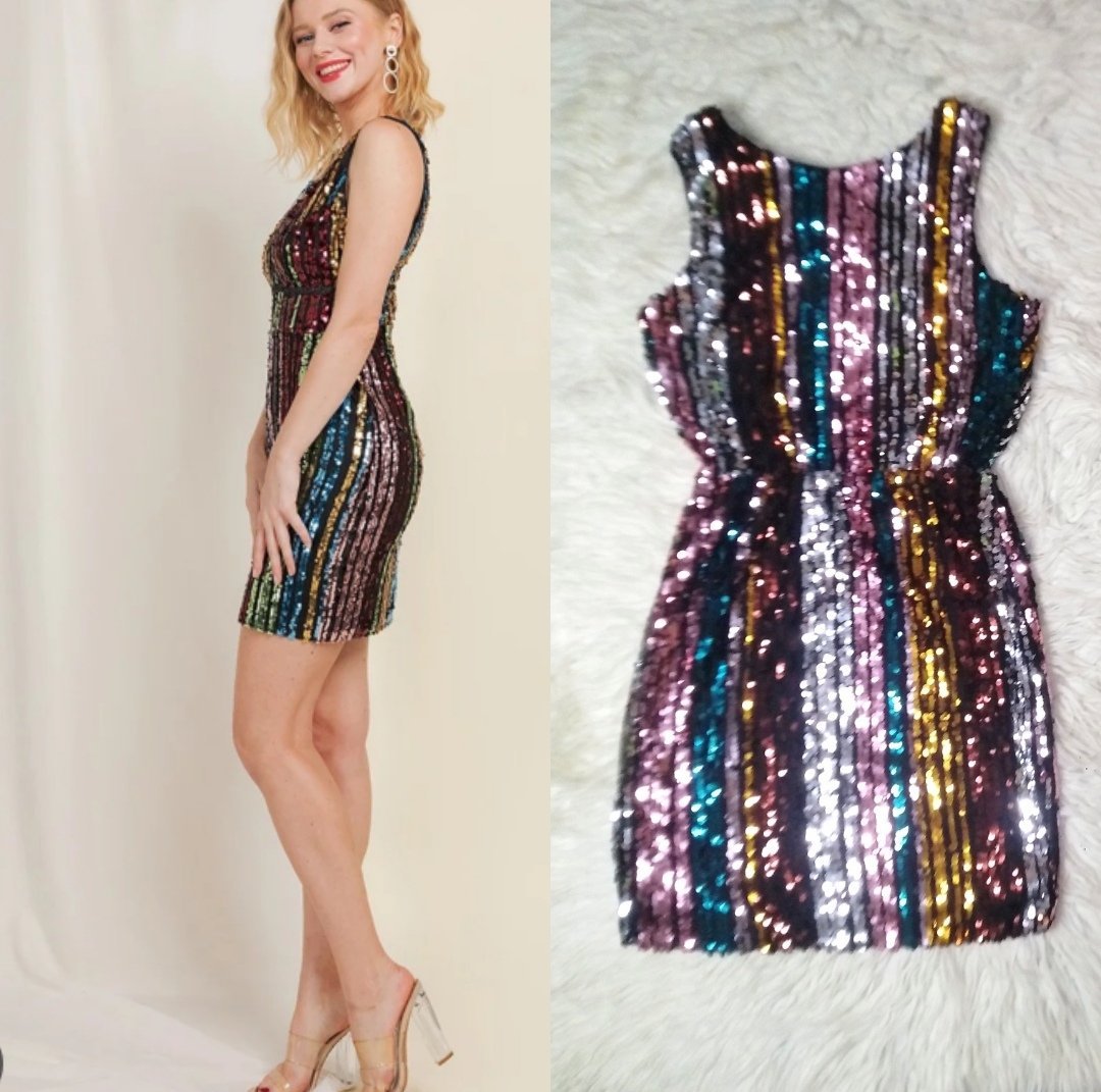 Robe paillette multicolores taille standard xs,s, m