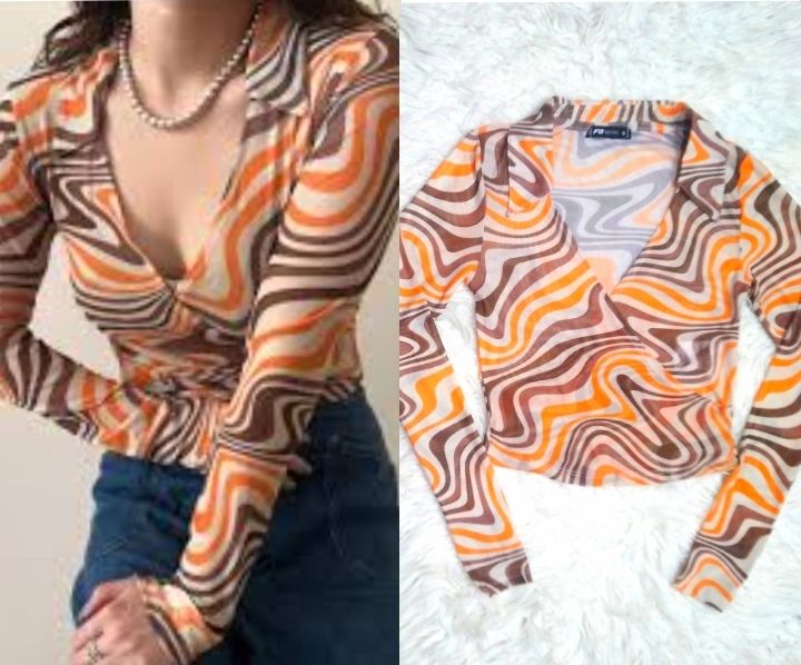 Pull mousseline taille orange et marron🧡🤎 
