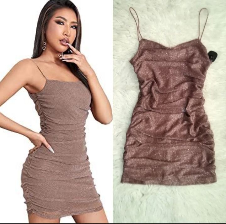Robe soirée shein en marron taille 38
