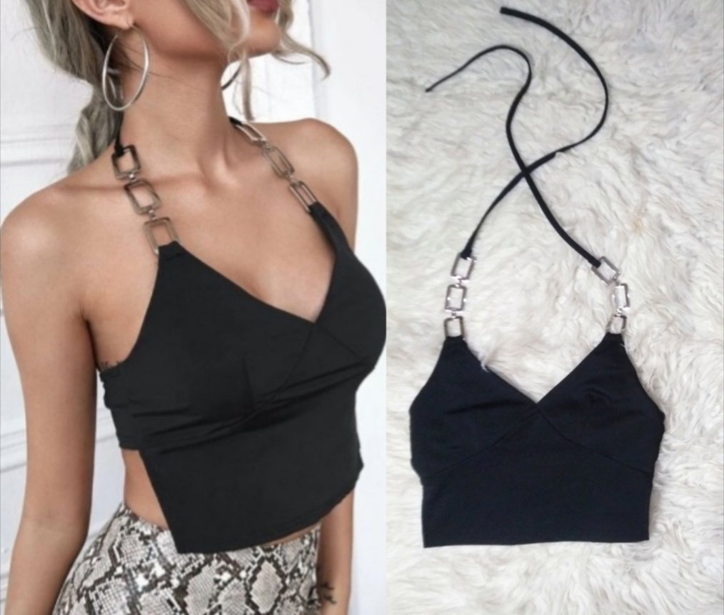Top shein noir taille 34 