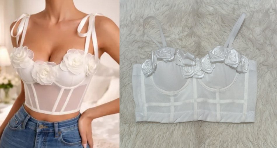 Top blanc en moussline taille 38