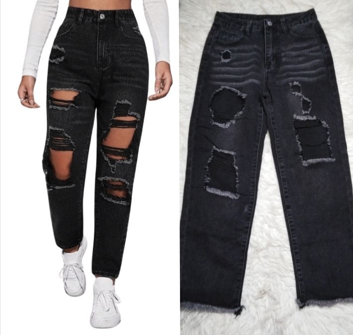 Pantalon jeans gris charbon taille 34