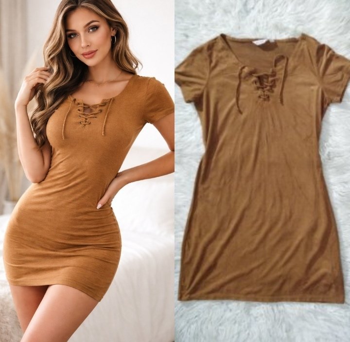Robe din taille 38 en camel 