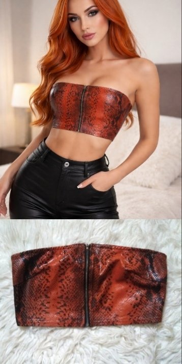 Top croco marron et orange taille 36🧡🤎 