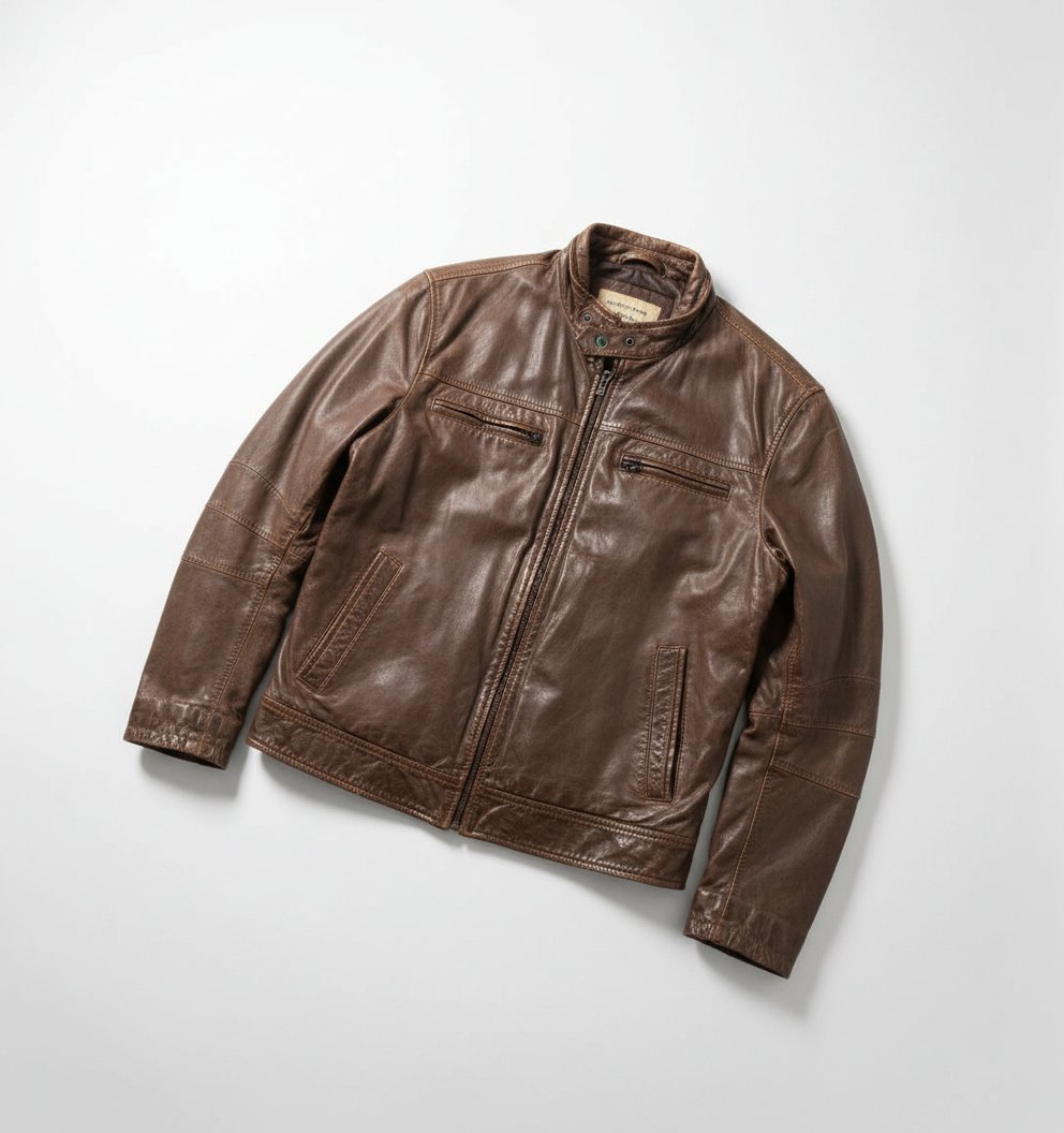 Brown leather jacket