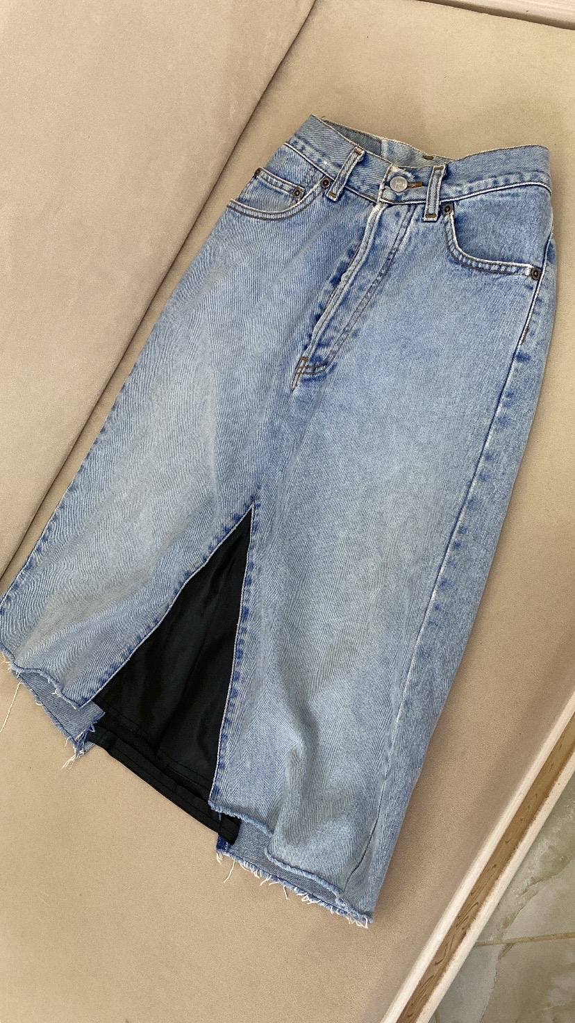 Jupe midi en jean