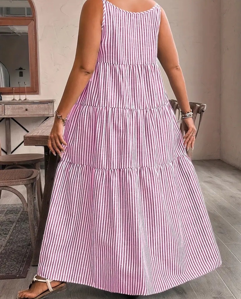 Robe longue d’été à rayures